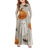 Girls' Maxi Dress Halloween Day- Long Sleeve Pocket Dress