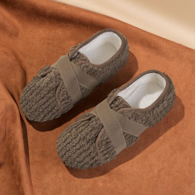 New 2025 Women's Fleece-Lined Beanies & Soft Sole Non-Slip Furry Shoes for Autumn-Winter Outdoor Wear