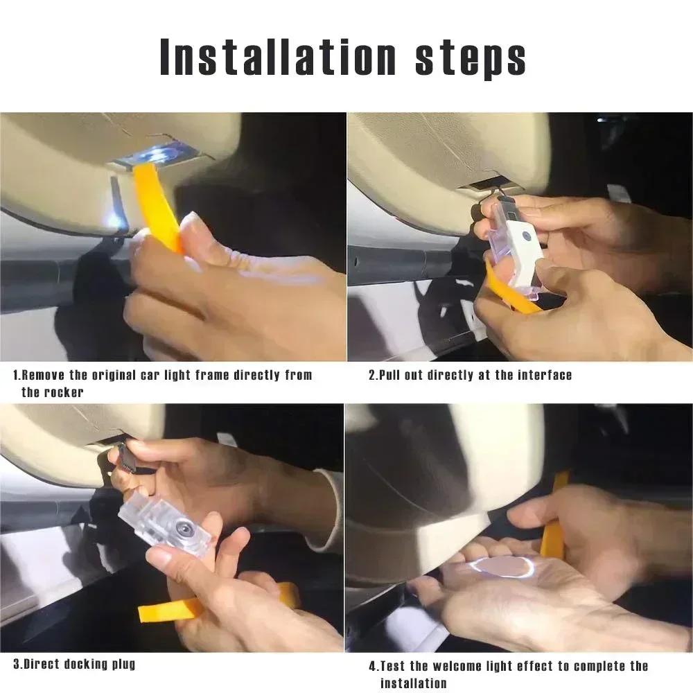 For Mercedes Benz LED Car Door Lights Logo HD Laser Decor Project Ghost Lamp For Mercedes Benz W176 W205 W166 W246 W212 A B C M
