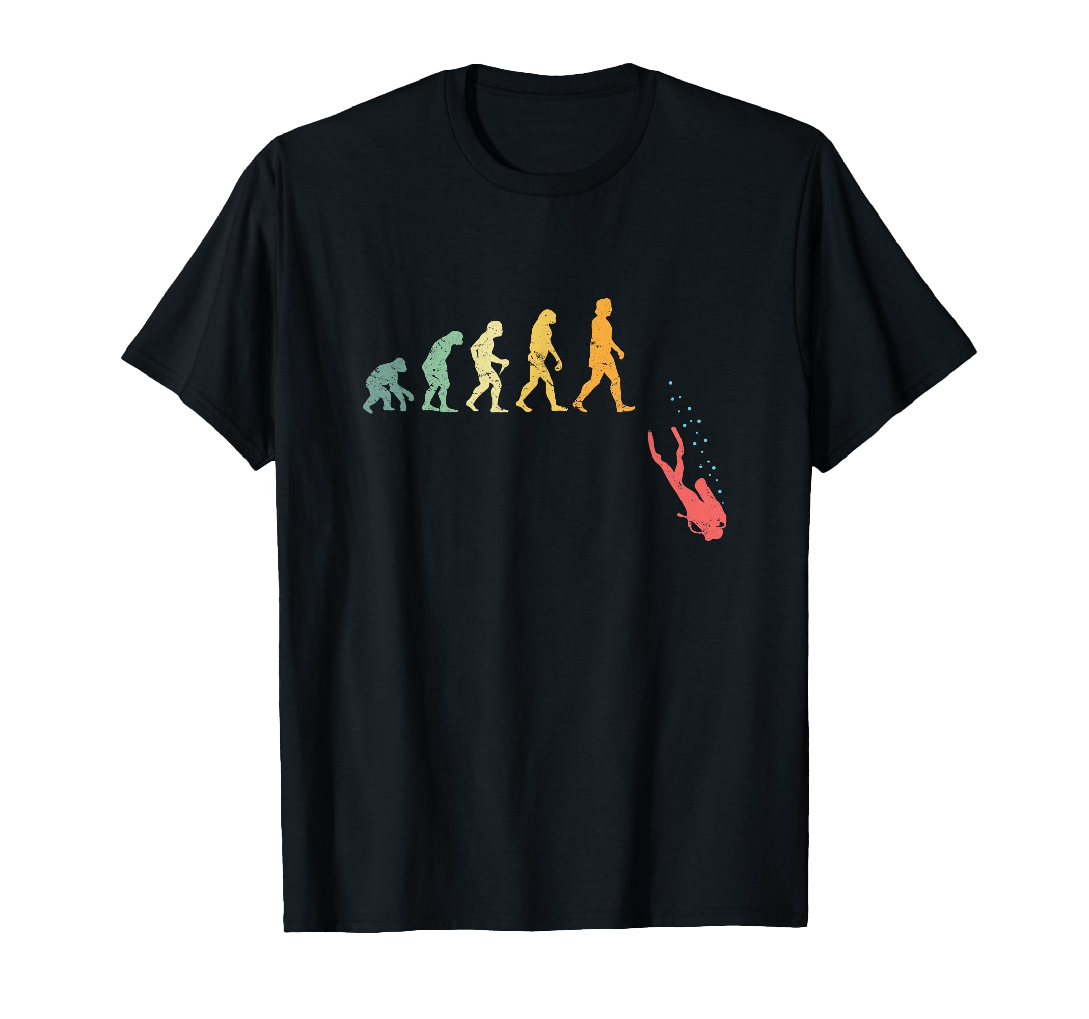 

Funny Retro Scuba Diver T-Shirt - Human Evolution, Scuba Diving, Outdoor Hobbies, Surprise Gift