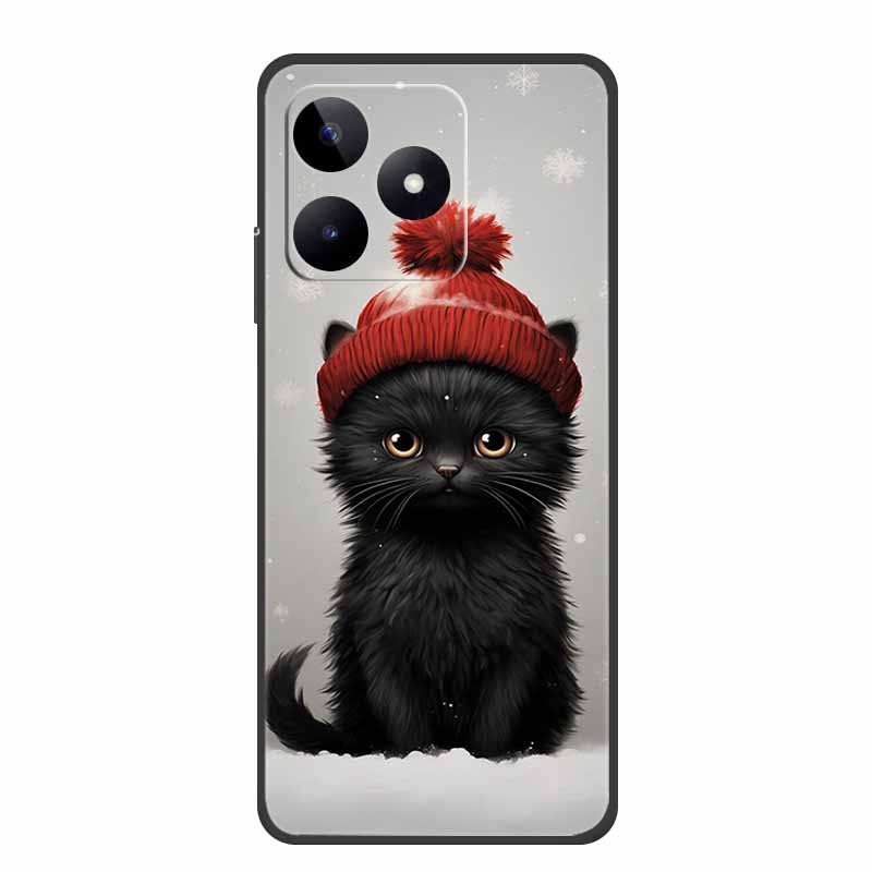 6.74" For Realme Note 50 Case Black Silicone Soft TPU Phone Cases Back Cover For Realme Note 50 Case Note50 Protective Coque Bag