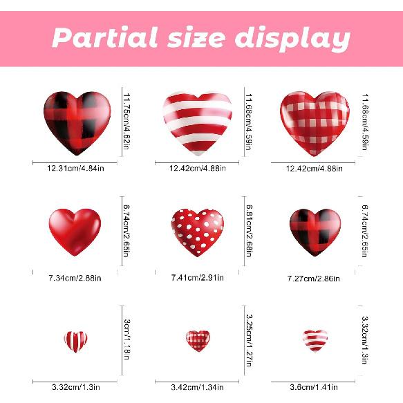 168pcs Valentines Day Window Clings Red Heart Shaped Static Wall Decals Window Stickers Double Sided Visibility Romantic Valentines Day Decorations