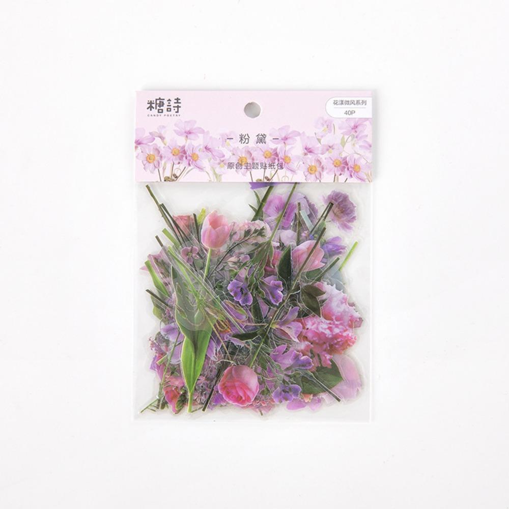 Transparent Glassware Bottle Shape/Flowers Stickers Decorative Decals Paper Scrapbooking Embellishment Supplies Bookmark  DIY Art Craft