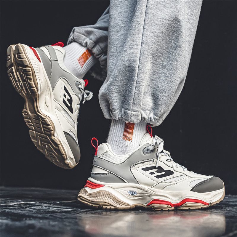 Soft Sole Lightweight Round Head Low-top Lace-up Dad Shoes Summer 2025 New Youth Casual Shoes Non-slip and Wear-resistant