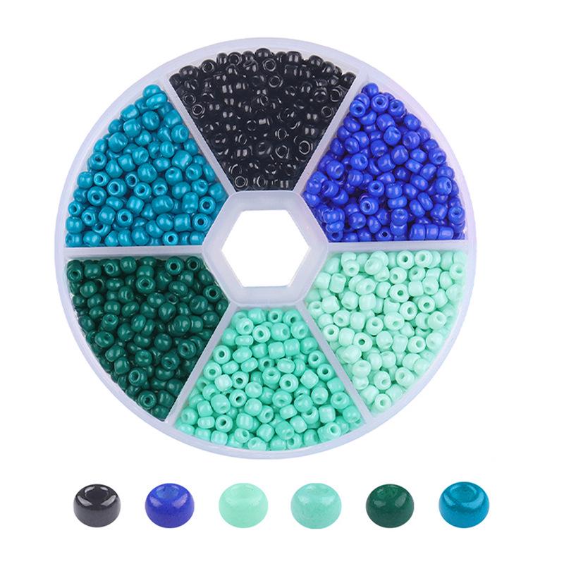 Handmade Mixed-Color Seed Beads Set: 6-Compartment Box for DIY Bracelets and Necklaces