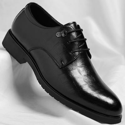 Men's Leather Shoes Business Dress Four Seasons Casual Breathable Commuter Soft Sole British Style Groom Wedding Shoes
