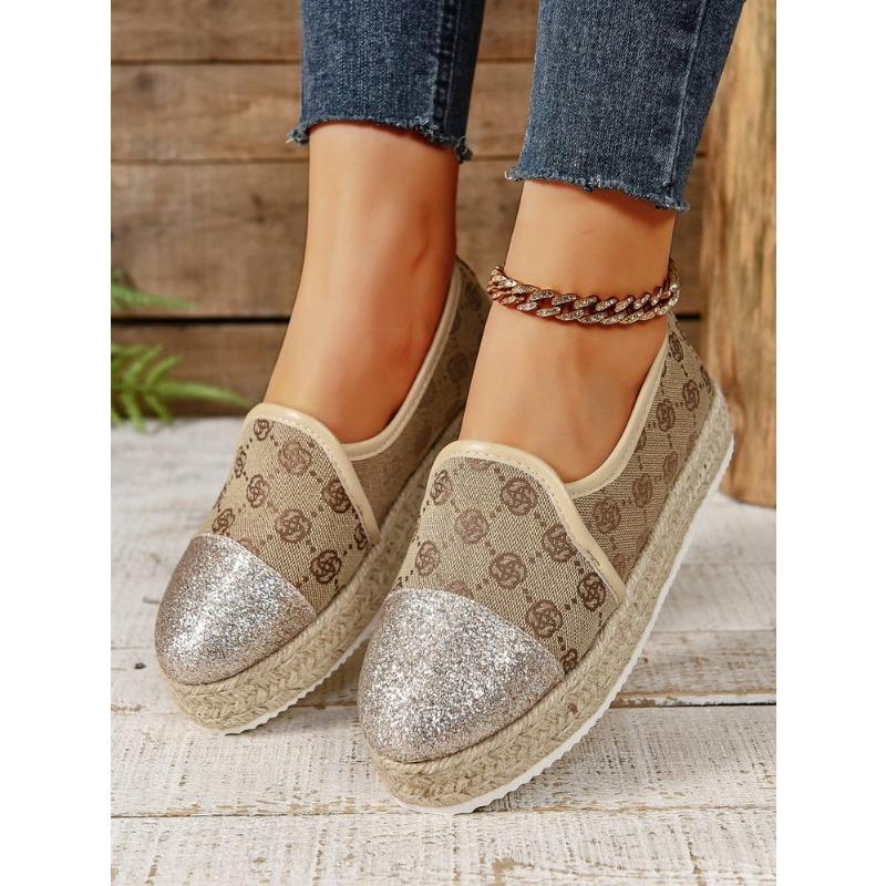 Espadrilles Womens Shoes Flat Stylish and Trendy Footwear for Fashion-Forward Females Loafers Casual Casual Slip-on Grass Woven