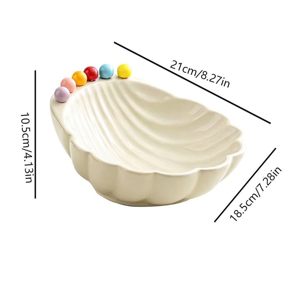 Ceramics Fruit Plate with Fork Large Capacity Avocado Fruit Bowl Salad Plate with Fruit Fork Reusable Fruit Serving Plate