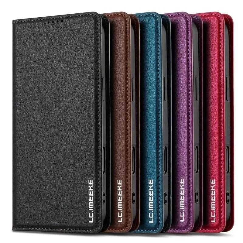 Magnetic Flip Leather Phone Case for Samsung Galaxy S25 Edge S24 FE S23 Plus S22 S21 Ultra A16 A36 A56 A15 A55 Wallet Card Cover