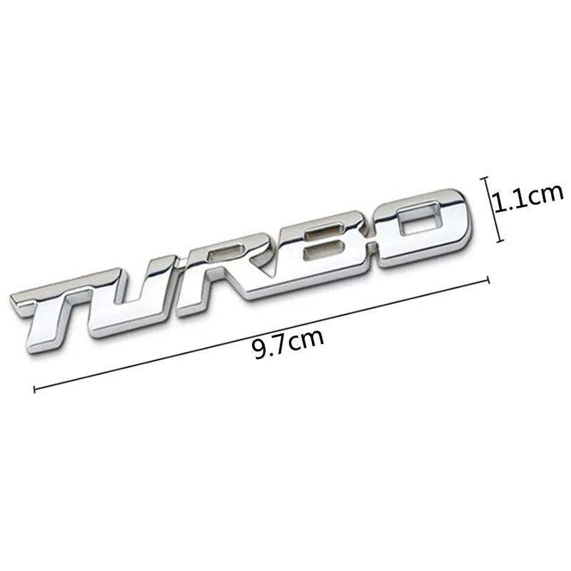 Car 3D Styling TURBO Sticker Alloy Metal Letter Motorcycle Emblem Badge Sticker Car Body Rear Tailgate Decal Auto Accessories