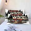 Vintage wooden board tourist bus RV forest 3d print Quilt cover Retro Style Bed Cover Pillowcase Luxury Home Textile Duvet Cover