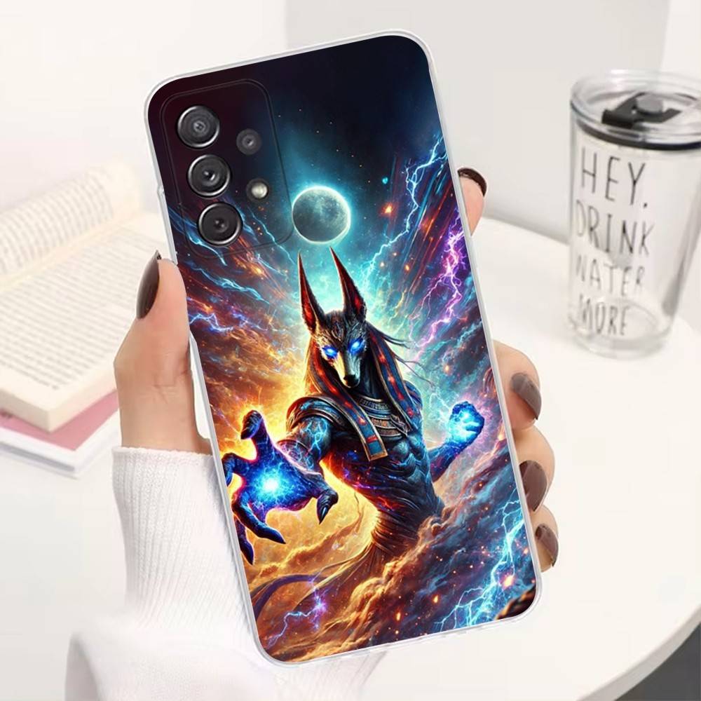 

Anubis Egyptian God Case For Samsung A30,71,51,S9,10,20,Ultra,Lite,S22,FE,23,21,PIus,Transparent, Silicone SamsungS23 5G