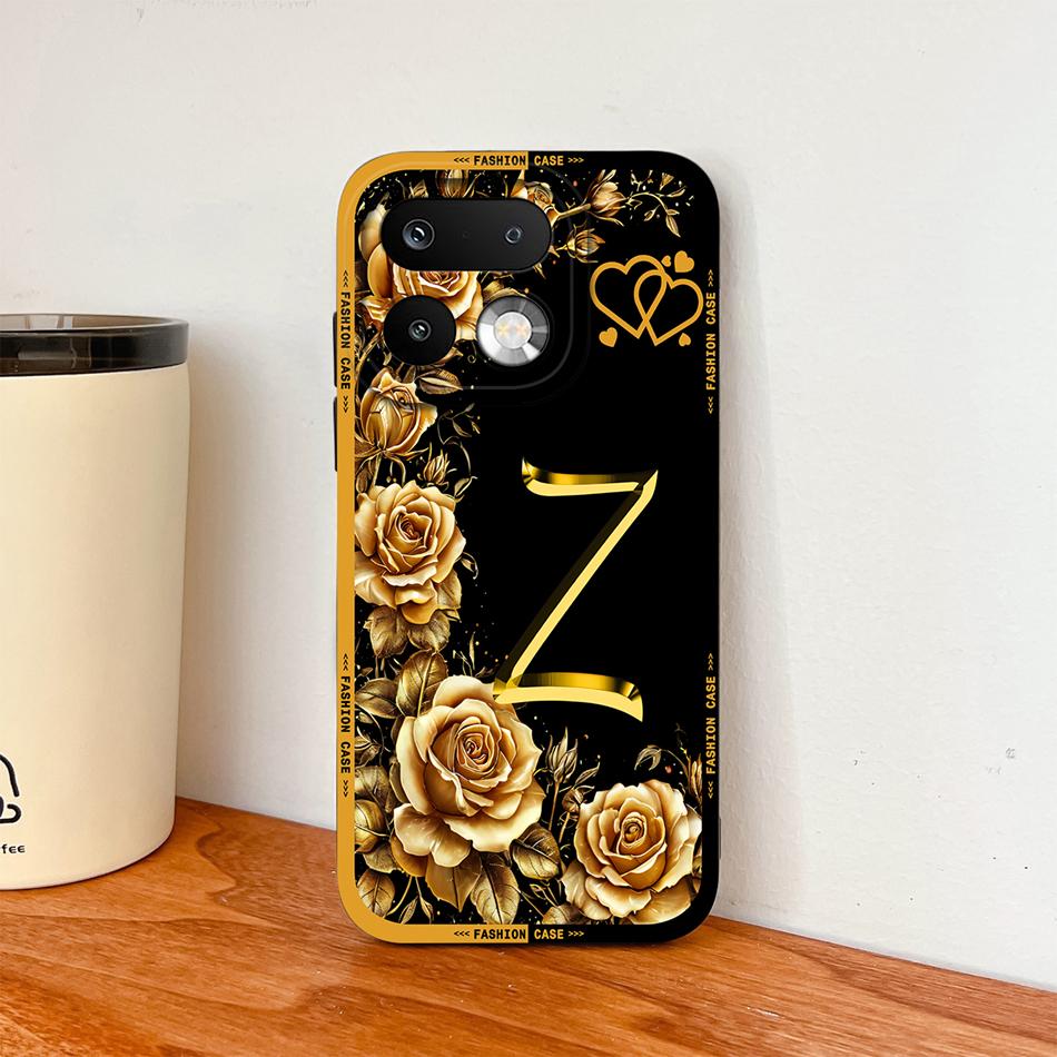 Phone Case For Realme 16 Pro Plus 5G Pretty Rose Letter Lightweight Funda For Realme 16Pro+ Anti Drop Soft Liquid Silicone Shell