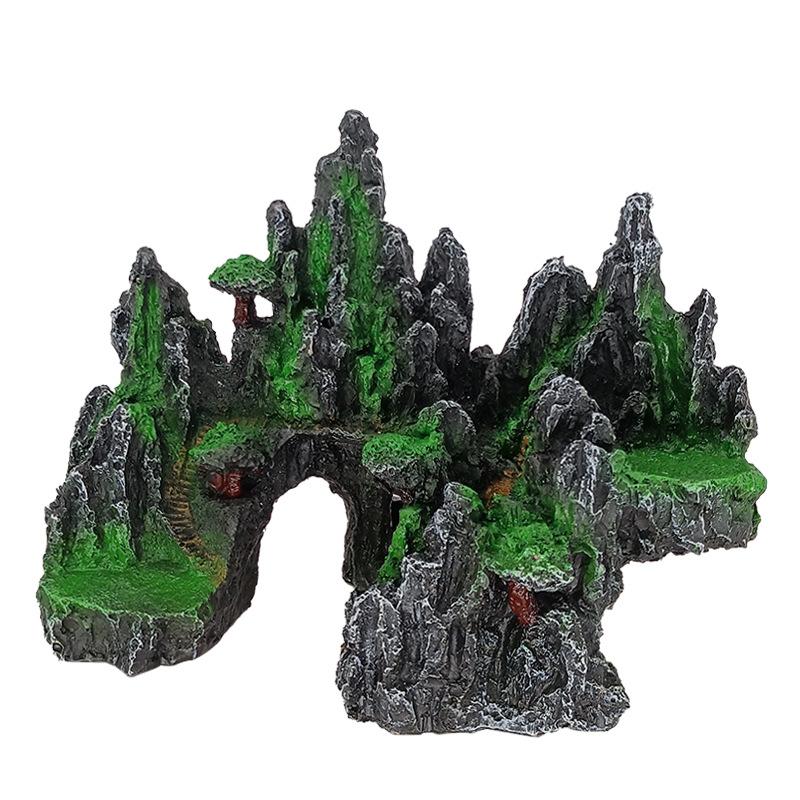 Resin Aquarium Rockery Mountain Decoration Artificial Rock Cave Stone Fish Tank Ornament Pet Supplies Aquarium Accessories Gifts