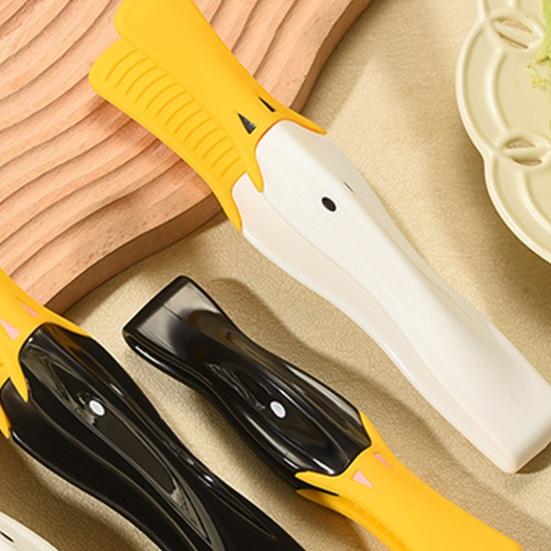 Duck-Shaped Silicone Food Tongs Heat-Resistant Kitchen Utensil for Grilling Baking Salad Non-Slip Scratch-Free Essential BBQ Accessory