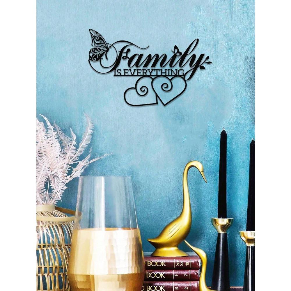 Metal Family Wall Decor Sign Home Sweet Quote Elegant Living Room Bedroom Hanging Art