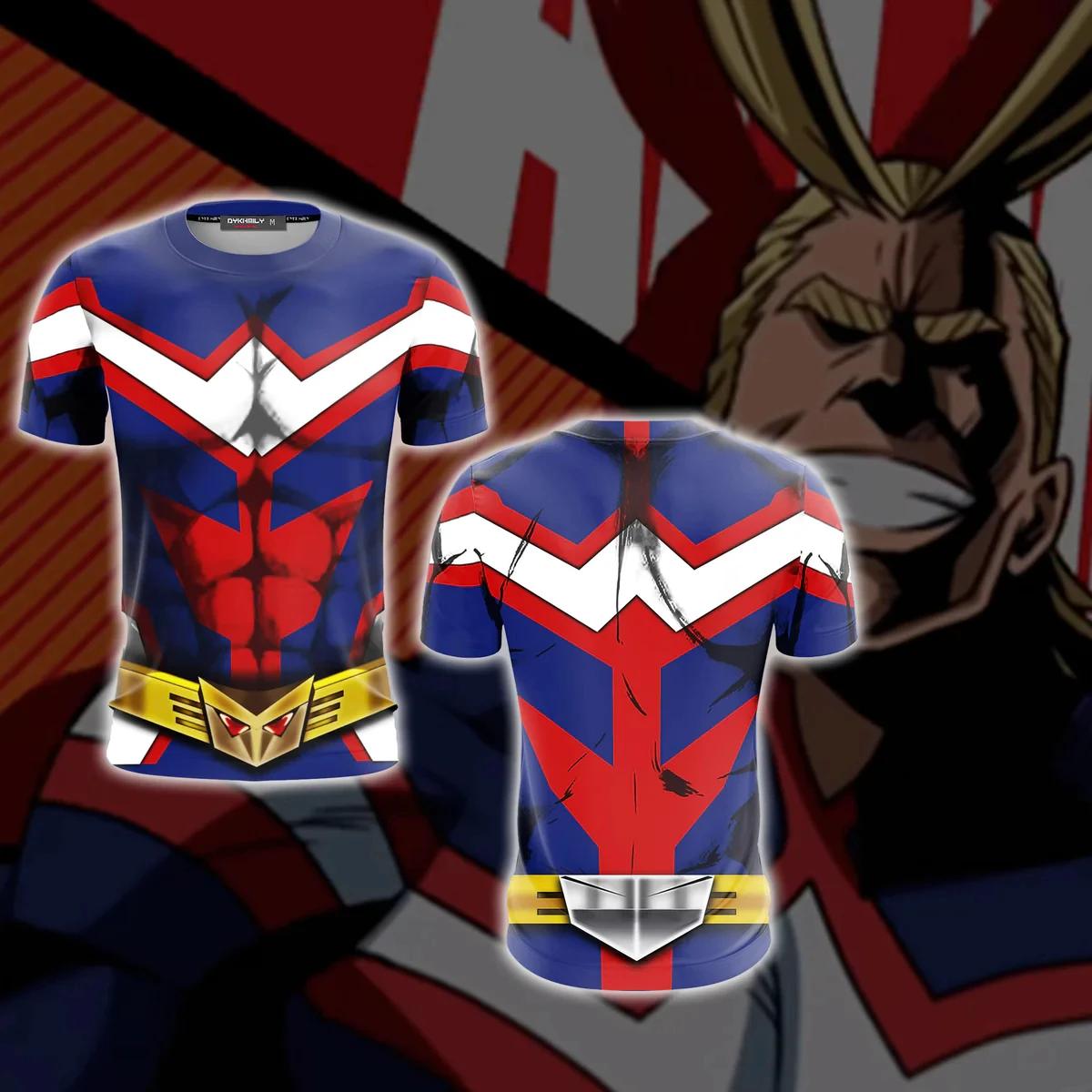 

2024 Літня чоловіча футболка All Might My Hero Academia 3D-принт Дитяча футболка Мультяшне аніме Повсякденний дитячий дорослий одяг оверсайз 120