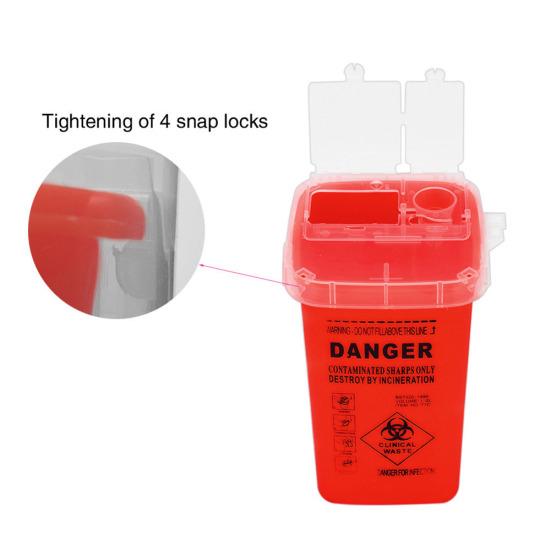 Tattoo Needle Sharps Danger Biohazard Collection Box Garbage Bucket Container
