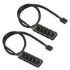 2Pcs PWM Fan Hub 5 Way 4Pin 13.8in Cable Length Widely Compatible PC Fan Adapter Cable for Computer Desktop Case