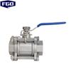FGO 316L Stainless Steel Three-Piece Threaded Ball Valve