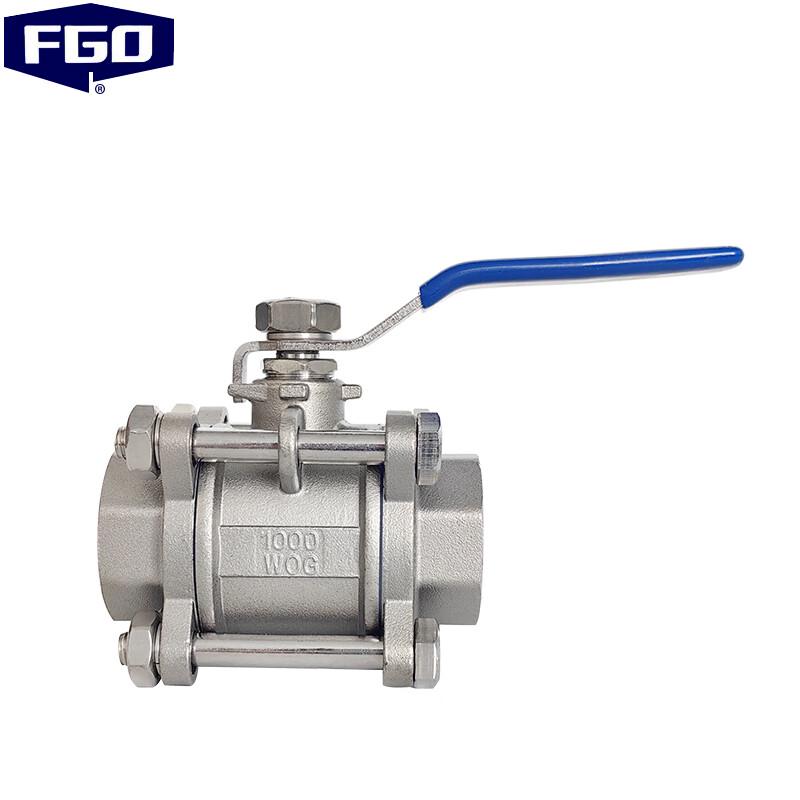 FGO 316L Stainless Steel Three-Piece Threaded Ball Valve