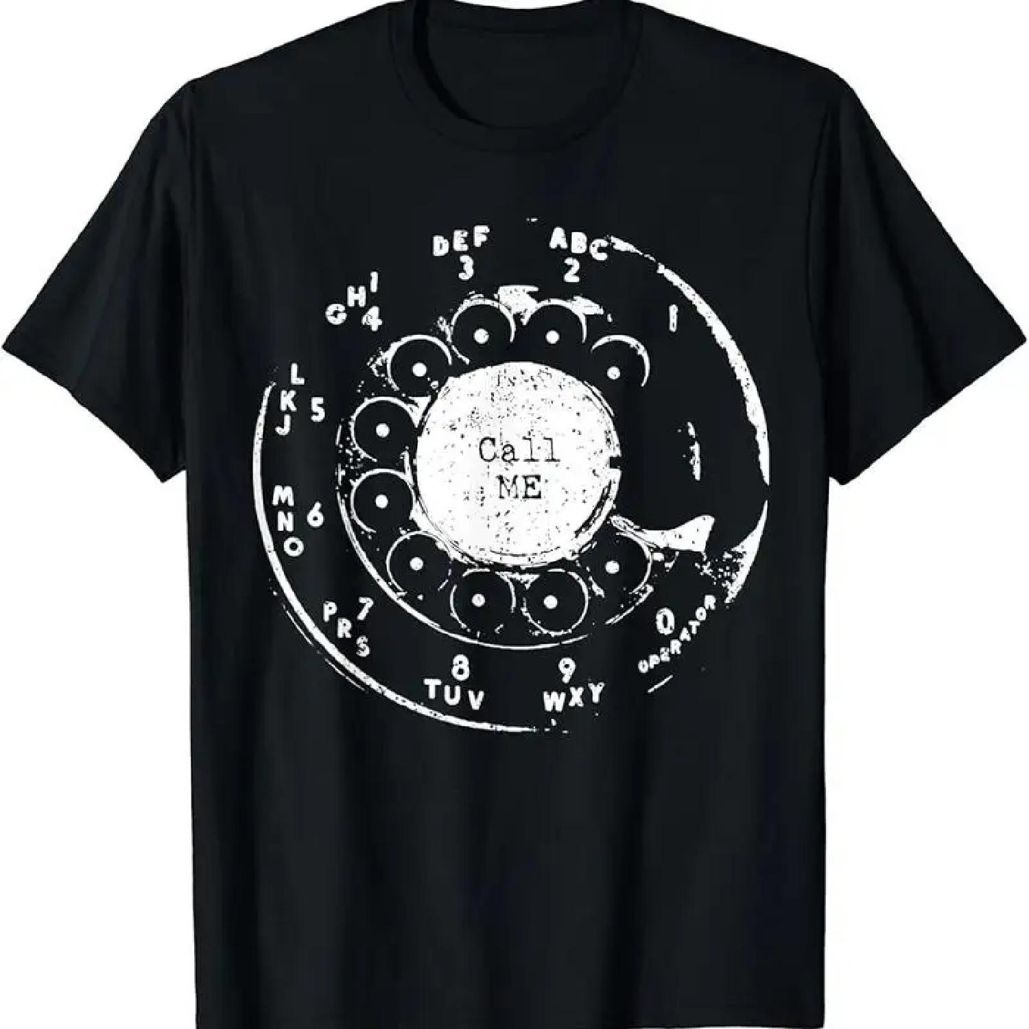 Vintage Call Me Retro Rotary Phone Dial T Shirt S