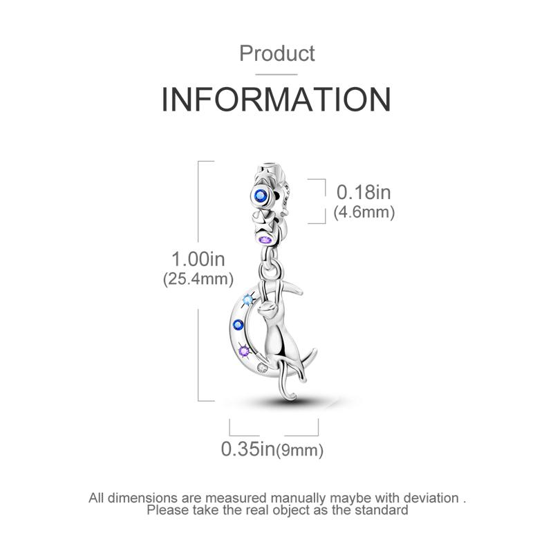 Simple Moon Stars Cat Pendants Copper Original Beads Fit Original Charms Bracelet Beads Jewelry Gifts For Women