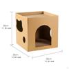 Cardboard Cat Hideaway with Scratching Pad for Small Pets