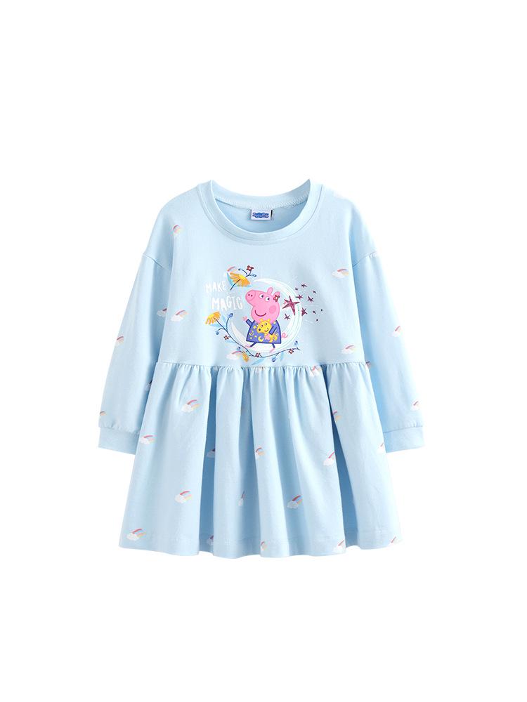 Peppa Pig Frühling & Herbst Prinzessinnenkleid für Mädchen – Lang, Modische Kinderbekleidung