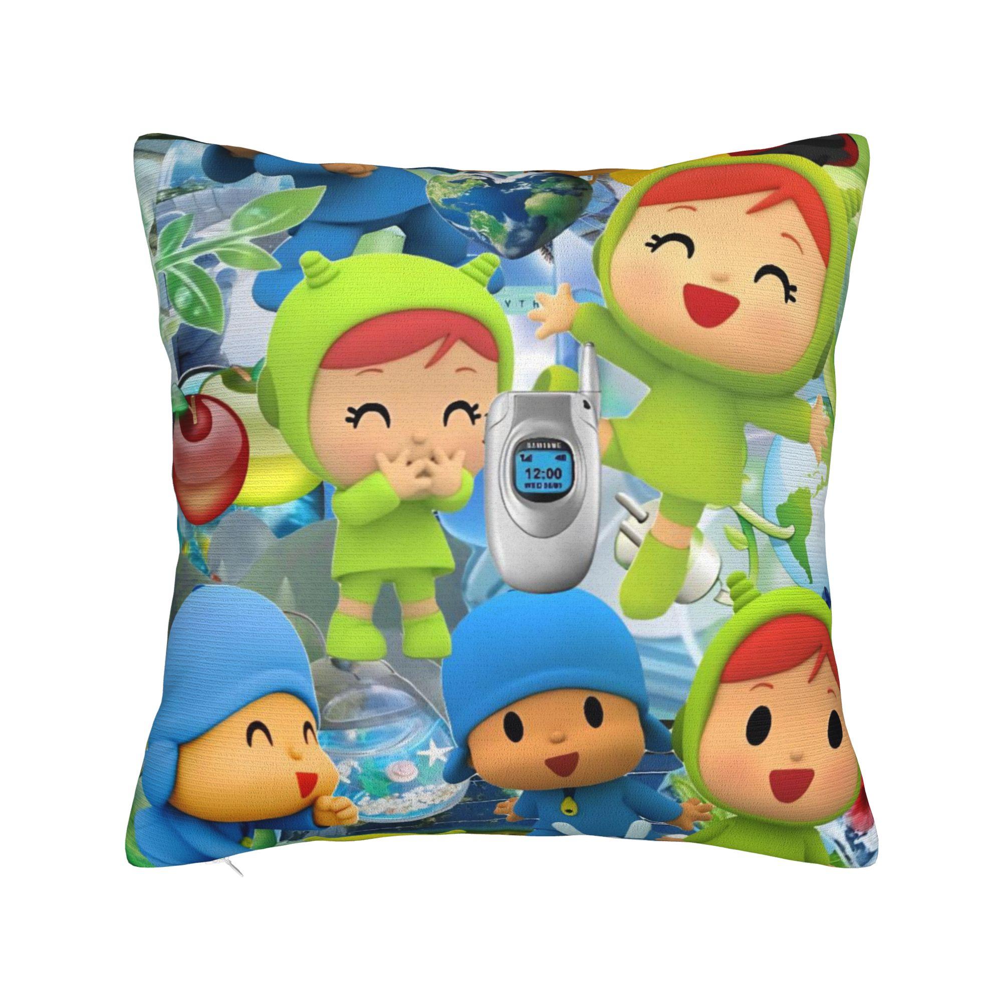 

Pocoyoes Cartoon Comdy Pillow Covers Merch Printing Cushion Cover Decor Pillow Case Cover Sofa Multi Size 12x12Inch