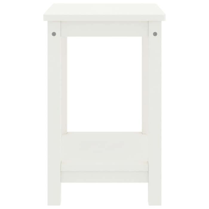Table de chevet - Maison Exclusive - Bois de pin massif - 1 étagère - Blanc - 35x30x47 cm