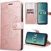 Protective Case - Samsung - Galaxy A15 - Shockproof - Faux Leather - Pink Butterfly Pattern