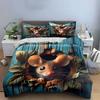 3Pcs Cute Mouse Bedding SetAdorable Field Mouse In Wood Hole Print Duvet Cover Set Whimsical Animal Pattern for Kids Bedroom