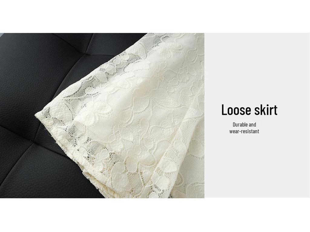 Spring 2026 Women's High Waist Lace Jacquard Skirt - Slimming, Petite, Temperament Princess Design