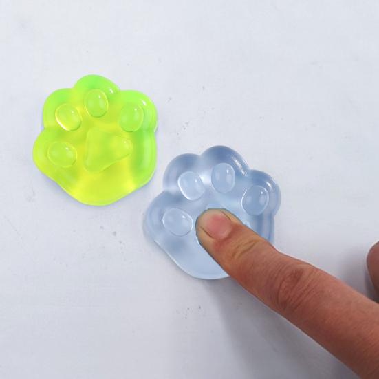 3Pcs Klar Katze Pfote Squeeze Spielzeug Stress Relief Transparent Kätzchen Pfote Prise Sensorischen Spielzeug Kinder