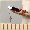 Pack of 100pcs Wooden Crucifix Charm On Delicate Beaded Chain Versatile Jewelry For Keychain or Bag Decoration