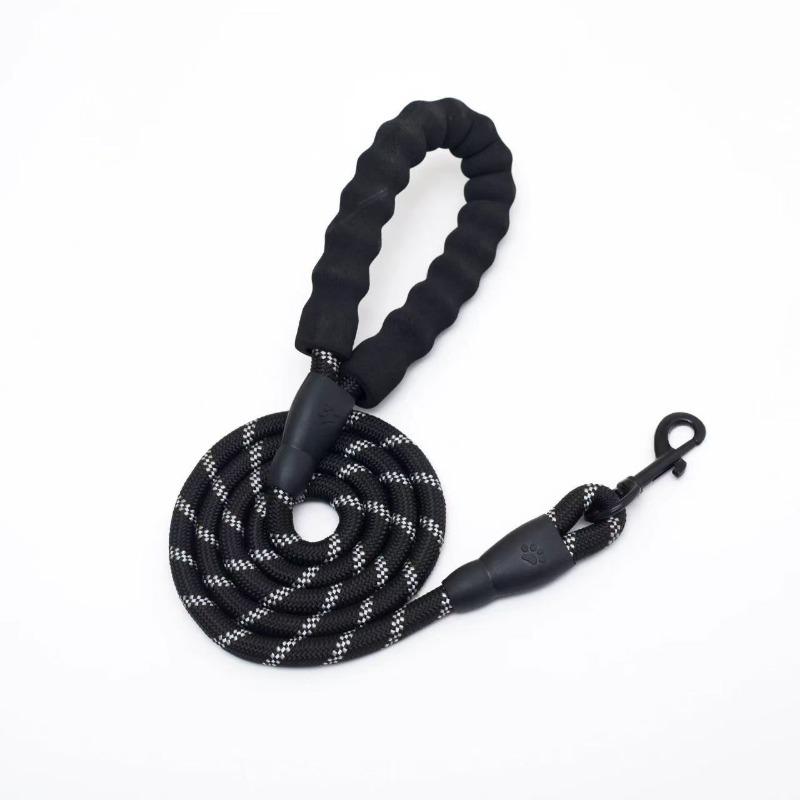 Dog Leash Multi-color Nylon Dog Leash Explosion-proof Dog Leash Outdoor Pet Leash 150CM8mm чёрный