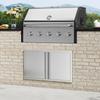 BBQ Access Door, 914x534 Mm Double Outdoor Kitchen Door, Stainless Steel Flush Mount Door, Wall Vertical Door with Recessed Handles , for BBQ Island,