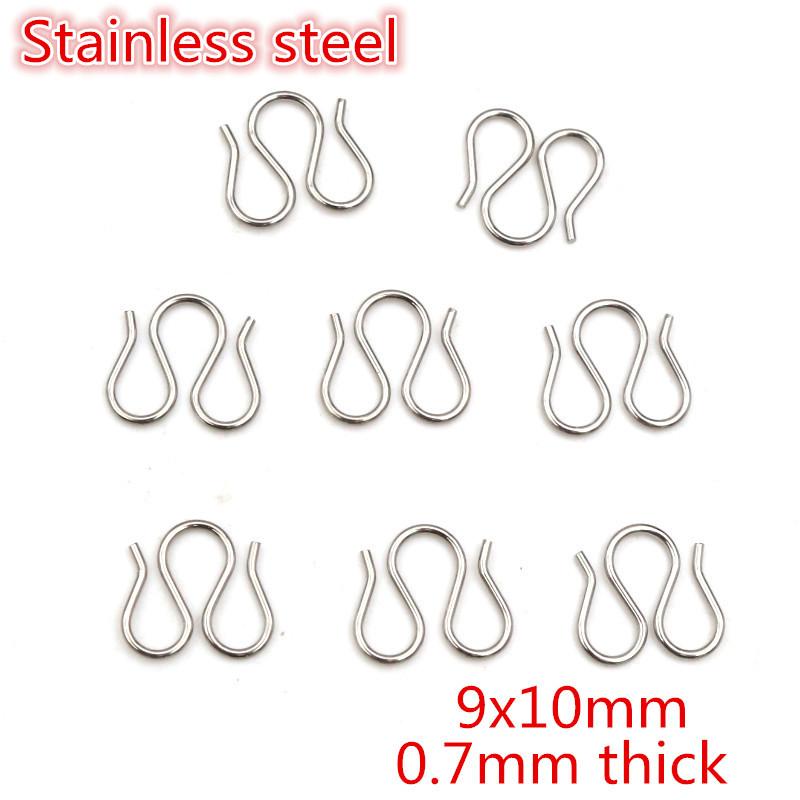30Pcs Stainless Steel Gold Color W Shape End Clasps Hooks Chain Connectors For Bracelet Necklace DIY Jewelry Making Supplies