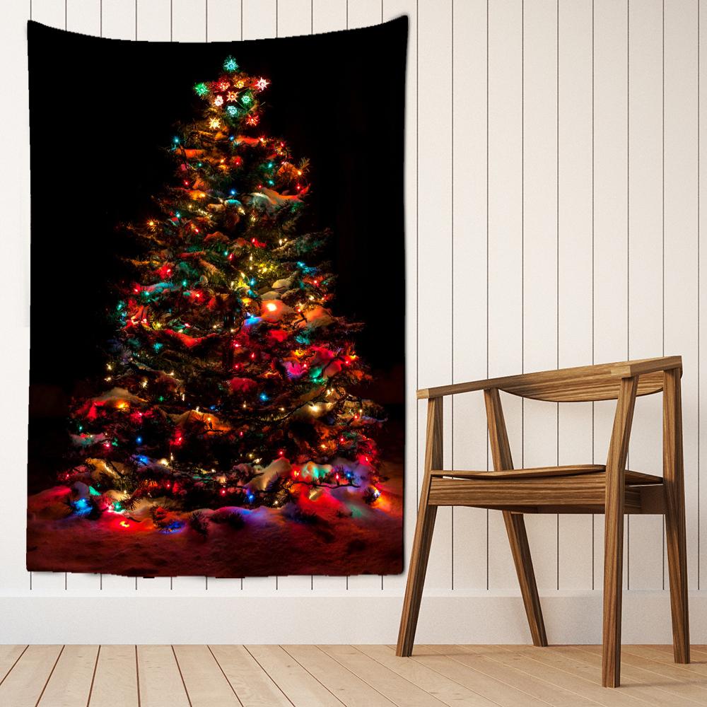Tapiz de árbol de Navidad colorido para colgar en la pared, tapices hippies, brujería, arte abstracto, estética, decoración de habitaciones, vacaciones y hogar