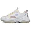 Kozmiks Mesh Synthetic Leather Lace-Up Shock Absorbing Durable Breathable Mid-Top Dad Shoes Women Sneakers Yellow White 88888407-WYL