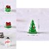 Niedliche und bunte Harz-Weihnachtsmann- und Schneemann-Mini-Ornamente für festliche Heimdekoration