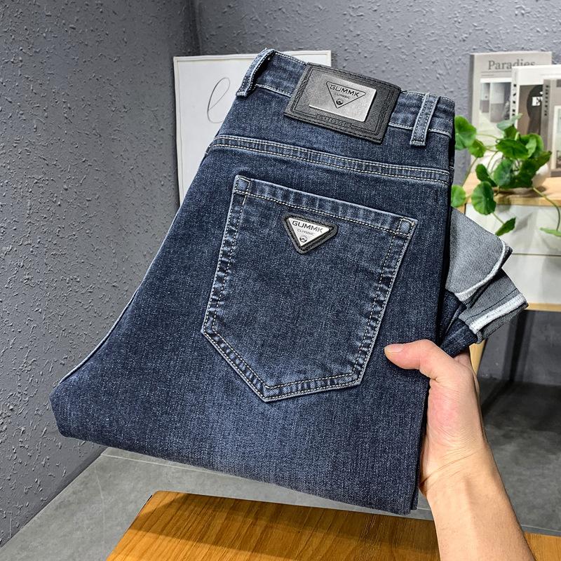 Herren-Freizeitjeans mit geradem Bein, robust und elastisch für Frühling und Herbst, trendige und vielseitige Freizeithose mit geradem Bein