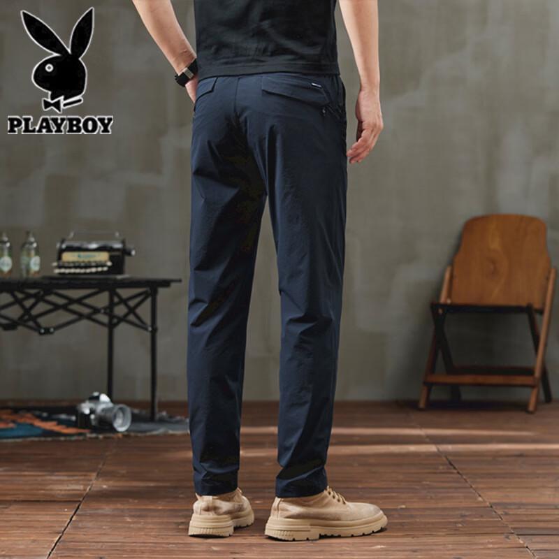 Playboy Men's Ice Silk Slim Straight Casual Pants