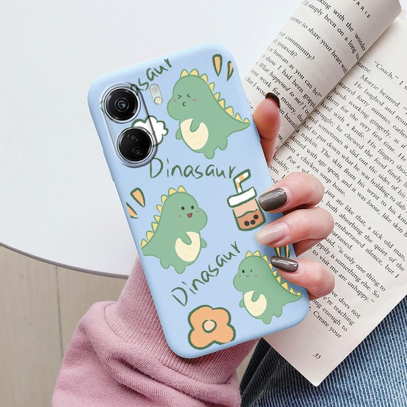 For Poco C65 Phone Case Silicone Soft TPU Protective Soft Cat Coque Para Fundas For Xiaomi Poco C65 Capa Little Dinosaur Shell