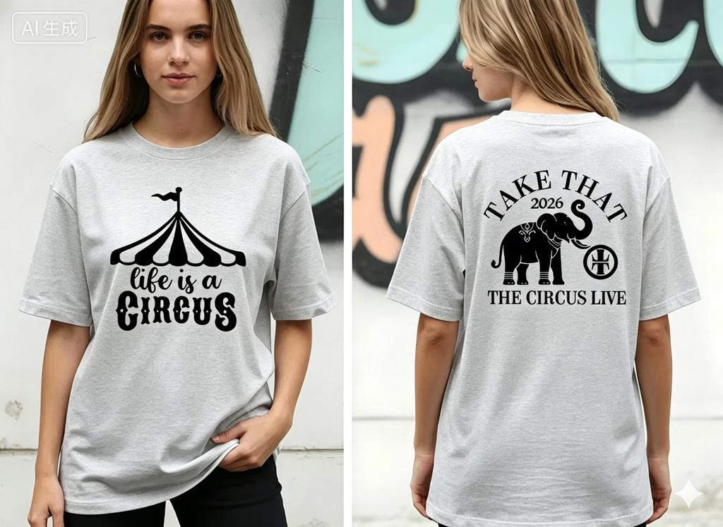 Take That The Circus Live Tour UNISEXs Summer Cotton TShirt Comfortable HighQuality Ins By YK Style