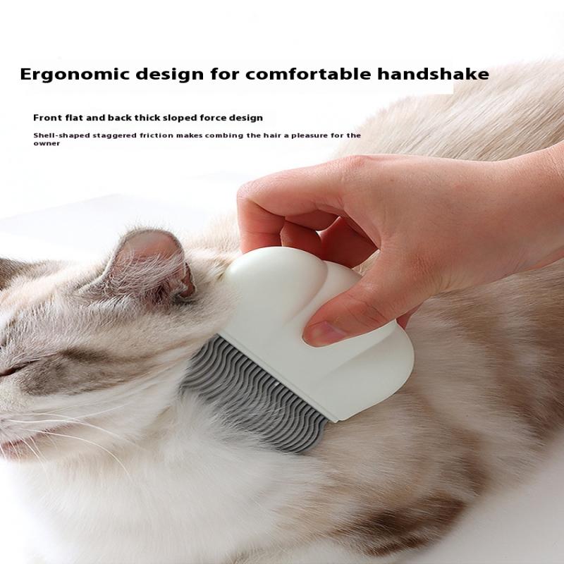 1Pcs Multi-Purpose All Hair Lengths Pet Grooming Brush Shell Shape Self-Cleaning Massage Comb Ergonomic Pet Comb Pet Cat Dog