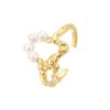 Banyan Tree S925 Silver Teardrop Pearl Ring - Irregular Retro Design, Unique Open Fit for Women