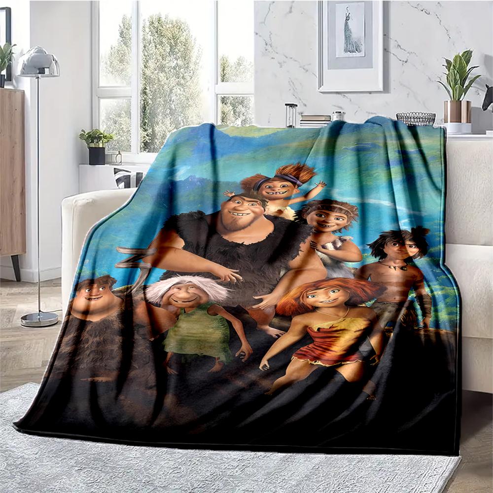 The Croods Theme Printed Blanket - Perfect for Couch, Bed, Travel & Outdoor Use | Machine Washable, Cozy & Durable.