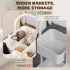 Three Tier Home Trolley With Handle And Wheels White